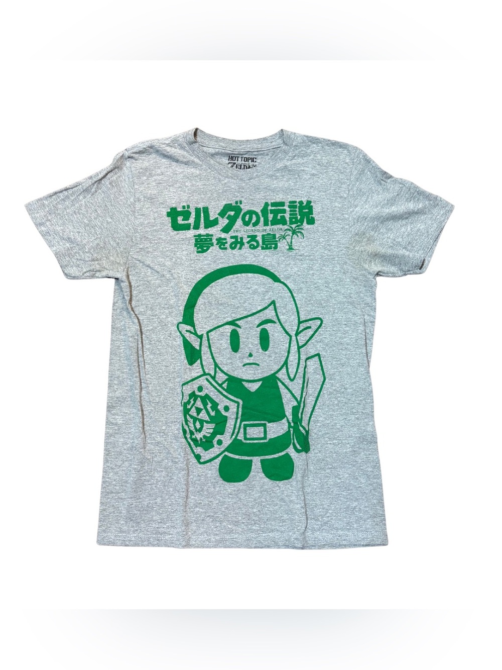 Hot Topic Zelda Link’s Awakening Chibi Graphic Tee Size Small Gray